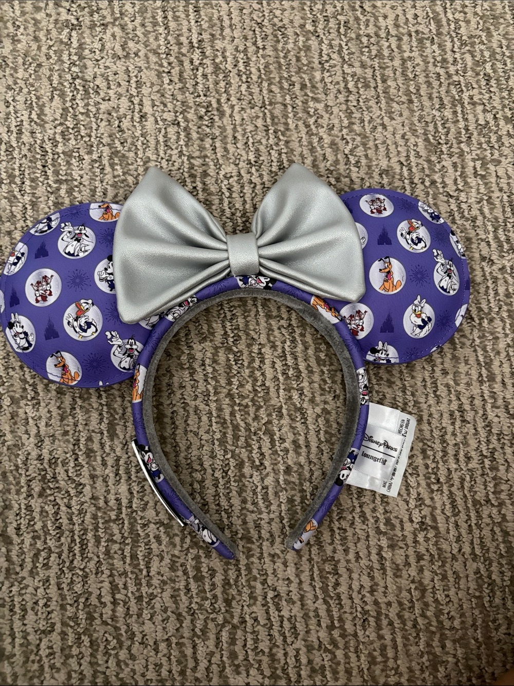 Disney Purple Ear Headband with Silver Bow Accent - Loungefly